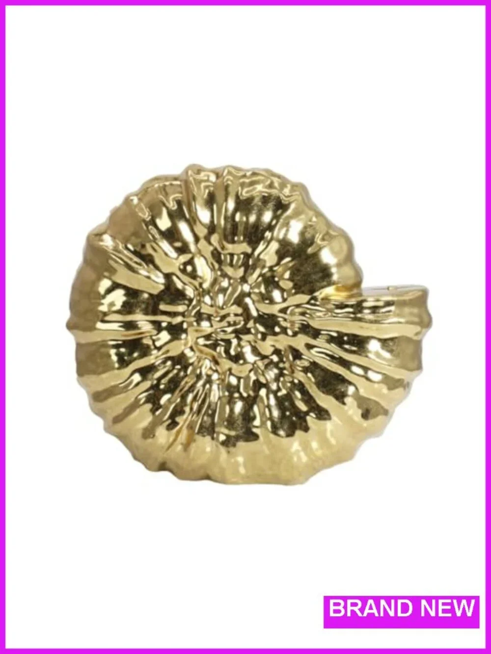 Metal Shell Clutch Purse Women Novelty Evening Bag Wedding Party Gold